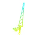 A creative cold gradient line drawing cartoon knights lance