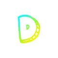 A creative cold gradient line drawing cartoon letter d