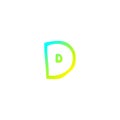 A creative cold gradient line drawing cartoon letter d