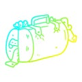 A creative cold gradient line drawing cartoon luggage