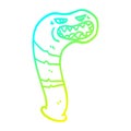 A creative cold gradient line drawing cartoon monster leech