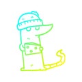 A creative cold gradient line drawing cartoon mouse thief with cheese