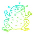 A creative cold gradient line drawing cartoon nervous toad Royalty Free Stock Photo