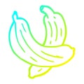 A creative cold gradient line drawing cartoon pair of bananas