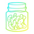 A creative cold gradient line drawing cartoon pickled gherkins