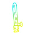 A creative cold gradient line drawing cartoon police truncheon