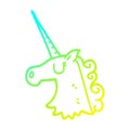 A creative cold gradient line drawing cartoon pretty unicorn