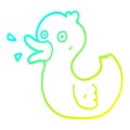 A creative cold gradient line drawing cartoon quacking duck Royalty Free Stock Photo