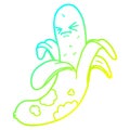 A creative cold gradient line drawing cartoon rotten banana