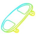 A creative cold gradient line drawing cartoon skate board