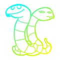 A creative cold gradient line drawing cartoon snakes