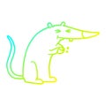 A creative cold gradient line drawing cartoon sneaky rat