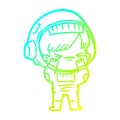 A creative cold gradient line drawing cartoon space girl making mistake