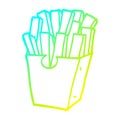 A creative cold gradient line drawing cartoon takeout fries