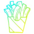 A creative cold gradient line drawing cartoon takeout fries