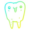 A creative cold gradient line drawing cartoon tooth