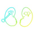 A creative cold gradient line drawing cartoon unhealthy kidney