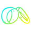 A creative cold gradient line drawing cartoon wedding rings Royalty Free Stock Photo