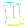 A creative cold gradient line drawing cartoon wellingtons