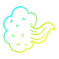 A creative cold gradient line drawing cartoon whooshing cloud Royalty Free Stock Photo