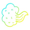 A creative cold gradient line drawing cartoon whooshing cloud Royalty Free Stock Photo