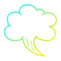 A creative cold gradient line drawing cartoon whooshing cloud Royalty Free Stock Photo