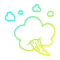 A creative cold gradient line drawing cartoon whooshing cloud Royalty Free Stock Photo