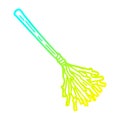 A creative cold gradient line drawing cartoon witches broomstick