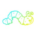 A creative cold gradient line drawing cute cartoon caterpillar