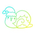 A creative cold gradient line drawing cute cartoon christmas snail