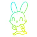 A creative cold gradient line drawing cute cartoon rabbit running Royalty Free Stock Photo
