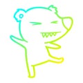 A creative cold gradient line drawing dancing polar bear cartoon Royalty Free Stock Photo