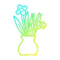 A creative cold gradient line drawing flowers in vase