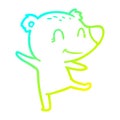 A creative cold gradient line drawing friendly bear dancing