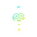 A creative cold gradient line drawing happy energized cartoon robot