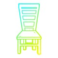 A creative cold gradient line drawing old wooden chair cartoon