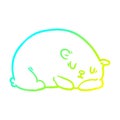 A creative cold gradient line drawing sleepy polar bear Royalty Free Stock Photo