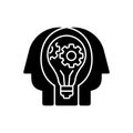 Creative collaboration black glyph icon