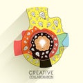 Creative collaboration concept in flat design Royalty Free Stock Photo