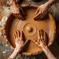 Creative Collaboration at the Potters Wheel Royalty Free Stock Photo