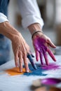Creative collaboration in a vibrant workshop with diverse individuals exploring artistic expression Royalty Free Stock Photo