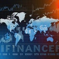 creative collage depicting finance and the world with digital software computer code and exchange rates Royalty Free Stock Photo
