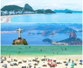 Creative collage inspired by view of Rio de Janeiro. Brazil.
