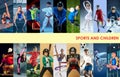 Creative collage made with different kinds of sport