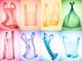 creative collage of various crumpled colorful plastic bags Royalty Free Stock Photo