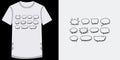 Creative collection of various empty speech bubbles and comic book style text effects on a plain tshirt design template Royalty Free Stock Photo
