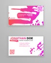 Creative color business card templates with minimalistic design. Abstract ink brush strokes