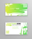 Creative color business card templates with minimalistic design. Abstract ink brush strokes Royalty Free Stock Photo