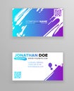 Creative color business card templates with minimalistic design. Abstract ink brush strokes Royalty Free Stock Photo