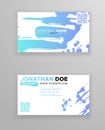 Creative color business card templates with minimalistic design. Abstract ink brush strokes Royalty Free Stock Photo